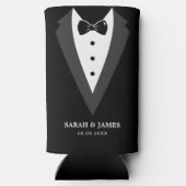 Personalisierte Trauzeugen für Schwarze Schrift Selters Dosenkühler (Rückseite)