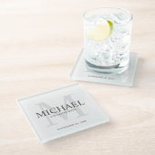 Personalisierte Trauzeugen Glasuntersetzer (Schrägansicht)