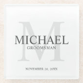 Personalisierte Trauzeugen Glasuntersetzer (Vorderseite)