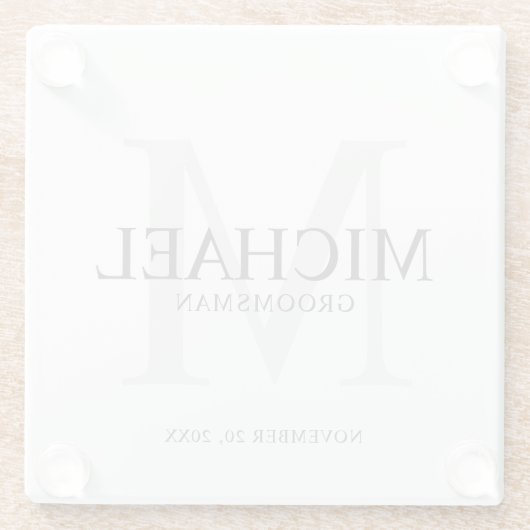 Personalisierte Trauzeugen Glasuntersetzer (Rückseite)