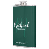 Personalisierte Trauzeugen mit modernen Skripten Flachmann (Links)