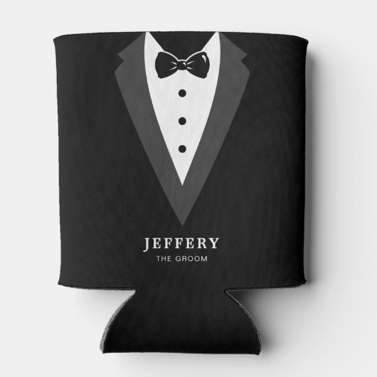 Personalisierte Trauzeugen mit schwarzer Schrift k Dosenkühler (Rückseite)