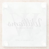 Personalisierte Trauzeugen mit weißem Marmor, klas Glasuntersetzer (Rückseite)