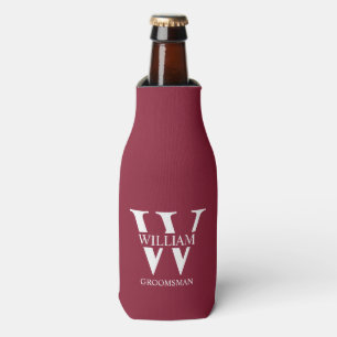 Personalisierte Trauzeugen-Monogramm & Name Flaschenkühler