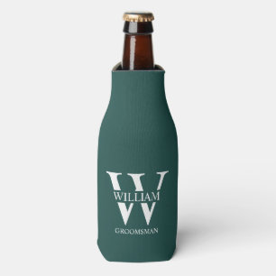 Personalisierte Trauzeugen-Monogramm & Name Flaschenkühler