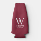 Personalisierte Trauzeugen-Monogramm & Name Flaschenkühler (Vorderseite)