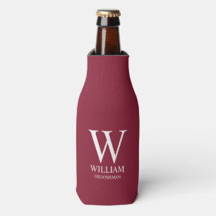 Personalisierte Trauzeugen-Monogramm & Name Flaschenkühler