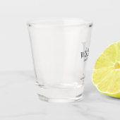 Personalisierte Trauzeugen-Monogramm & Name Schnapsglas (Links)
