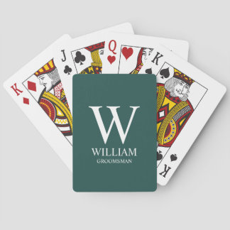 Personalisierte Trauzeugen-Monogramm & Name Spielkarten