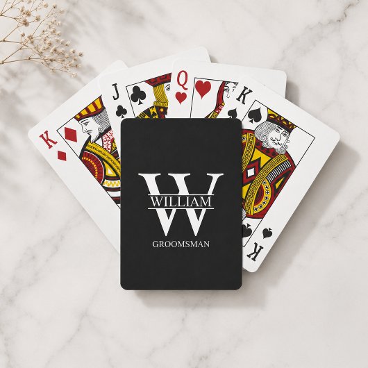 Personalisierte Trauzeugen-Monogramm & Name Spielkarten