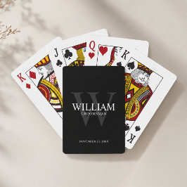 Personalisierte Trauzeugen-Monogramm & Name Spielkarten