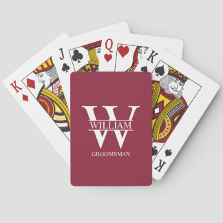 Personalisierte Trauzeugen-Monogramm & Name Spielkarten