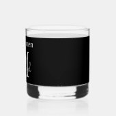 personalisierte Trauzeugen Schwarz-weiß chic Whiskyglas (Links)