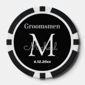 personalisierte Trauzeugen Schwarz-Weiß-Hochzeit Pokerchips (Vorderseite)