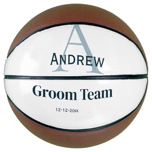 personalisierte Trauzeugen von einfachen Monogramm Basketball (Vorderseite)