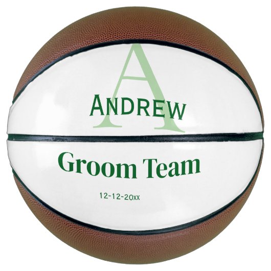 personalisierte Trauzeugen von einfachen Monogramm Basketball (Vorderseite)