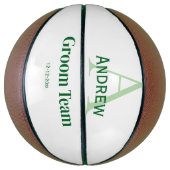 personalisierte Trauzeugen von einfachen Monogramm Basketball (Vertikal)