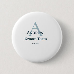 personalisierte Trauzeugen von einfachen Monogramm Button