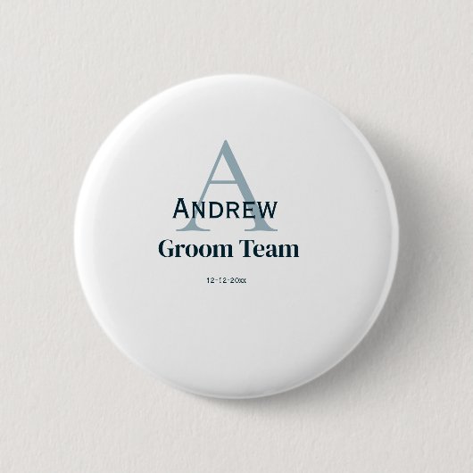 personalisierte Trauzeugen von einfachen Monogramm Button (Vorderseite)
