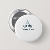 personalisierte Trauzeugen von einfachen Monogramm Button (Vorne & Hinten)