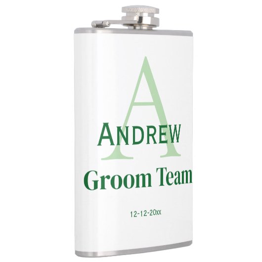 personalisierte Trauzeugen von einfachen Monogramm Flachmann (Rechts)