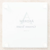 personalisierte Trauzeugen von einfachen Monogramm Glasuntersetzer (Rückseite)