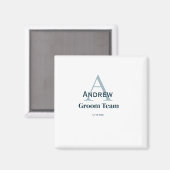 personalisierte Trauzeugen von einfachen Monogramm Magnet (Vorderseite/Rückseite)