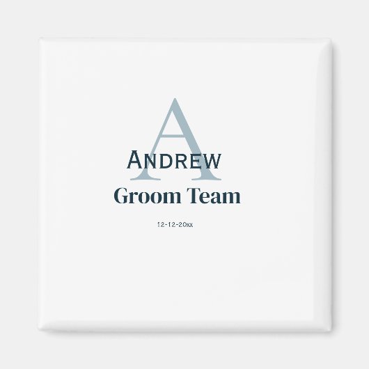 personalisierte Trauzeugen von einfachen Monogramm Magnet (Vorne)