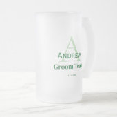 personalisierte Trauzeugen von einfachen Monogramm Mattglas Bierglas (VorderseiteRechts)