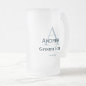 personalisierte Trauzeugen von einfachen Monogramm Mattglas Bierglas (VorderseiteRechts)