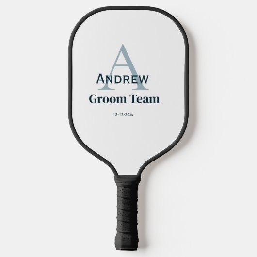 personalisierte Trauzeugen von einfachen Monogramm Pickleball Schläger (Rückseite)