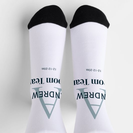 personalisierte Trauzeugen von einfachen Monogramm Socken (Oben)