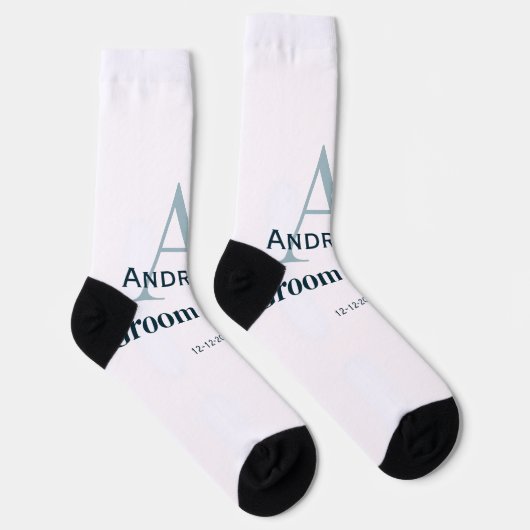 personalisierte Trauzeugen von einfachen Monogramm Socken (Rechts)