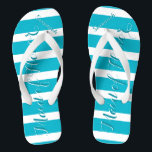 Personalisierte Trauzeugin Aqua oder Farbe Badesandalen<br><div class="desc">Sea Blue Aqua Stripes Muster - Ändern Sie die Farbe,  indem Sie auf Anpassen klicken. Und sagen Sie alles,  was Sie gewollt haben. Machen Sie diese eine Art Flip Flops,  die Ihre Nachricht auf ihnen haben. Sei das Gerede vom Strand!</div>