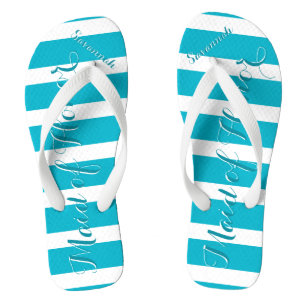 Personalisierte Trauzeugin Aqua oder Farbe Badesandalen