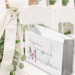 Personalisierte Trauzeugin Blumen-Dankeschön Große Geschenktüte