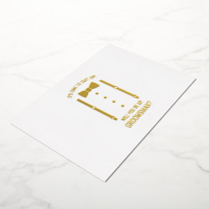 Personalisierte Trauzeugin-Einladung mit goldenem  Folieneinladung