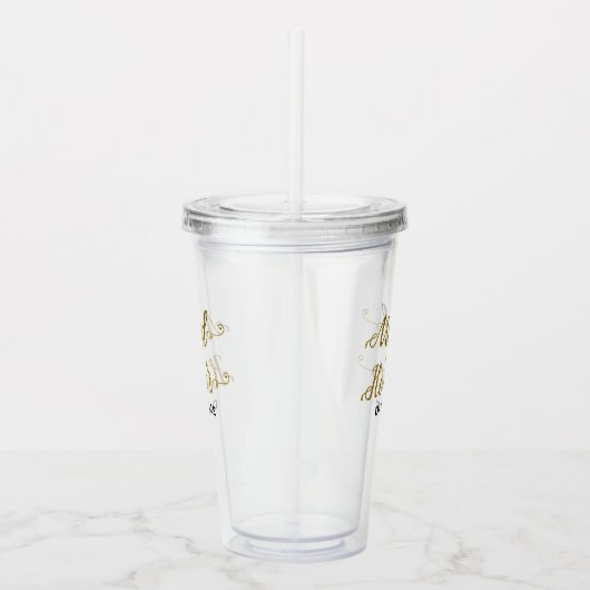 Personalisierte Trauzeugin Gold Glitzer Acryltrinkbecher (Rechts)