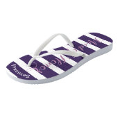 Personalisierte Trauzeugin Lila oder Farbe Badesandalen (Schrägansicht)