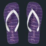 Personalisierte Trauzeugin Lila oder Farbe Badesandalen<br><div class="desc">Lila und Lavendel-Streifen-Muster - Ändern Sie die Farbe durch Klicken auf Anpassen. Und sagen Sie alles, was Sie gewollt haben. Machen Sie diese eine Art Flip Flops, die Ihre Nachricht auf ihnen haben. Sei das Gerede vom Strand! Hochzeitsfeiern, Junggeselinnen-Abschied, tropische Küstenlandschaft, Meereskreuzfahrtstrand, Hochzeitsfeier Geschenke, Ziel-Insel, Kreuzfahrtschiff Hochzeit, Trauzeugin Geschenke, Brautparty...</div>