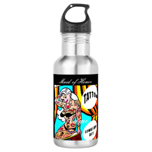 Personalisierte Trauzeugin Meerjungfrau Edelstahlflasche