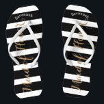 Personalisierte Trauzeugin oder Farbe Badesandalen<br><div class="desc">Farbrosa, Schwarz und Weiß Streifen Muster - Ändern Sie die Farbe durch Klicken auf Anpassen. Und sagen Sie alles, was Sie gewollt haben. Machen Sie diese eine Art Flip Flops, die Ihre Nachricht auf ihnen haben. Sei das Gerede vom Strand! Personalisiert mit Ihrem Namen oder was auch immer und Titel...</div>