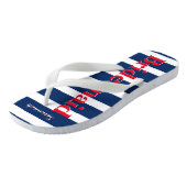 Personalisierte Trauzeugin Red White Blue Badesandalen (Schrägansicht)