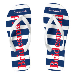 Personalisierte Trauzeugin Red White Blue Badesandalen