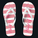 Personalisierte Trauzeugin Rosa oder eine beliebig Badesandalen<br><div class="desc">Pink Streifen Muster - Ändern Sie die Farbe durch Klicken auf Anpassen. Und sagen Sie alles, was Sie gewollt haben. Machen Sie diese eine Art Flip Flops, die Ihre Nachricht auf ihnen haben. Sei das Gerede vom Strand! Hochzeitsfeiern, Junggeselinnen-Abschied, tropische Küstenlandschaft, Meereskreuzfahrtstrand, Hochzeitsfeier Geschenke, Ziel-Insel, Kreuzfahrtschiff Hochzeit, Trauzeugin Geschenke, Brautparty...</div>