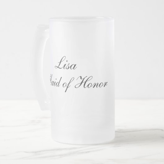 Personalisierte Trauzeugin-Tasse Mattglas Bierglas (Vorderseite Links)