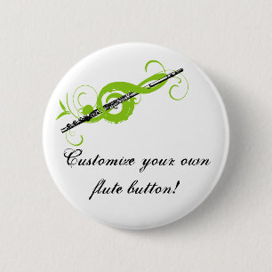 Personalisierte Treble Clef & Flute Button