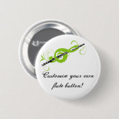 Personalisierte Treble Clef & Flute Button (Vorne & Hinten)