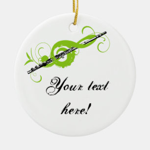 Personalisierte Treble Clef & Flute Keramik Ornament