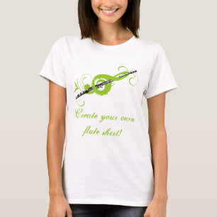 Personalisierte Treble Clef & Flute T-Shirt